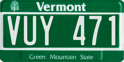 VT license plate VUY471