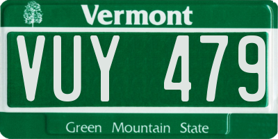 VT license plate VUY479