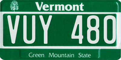 VT license plate VUY480