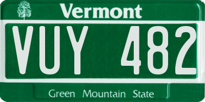VT license plate VUY482