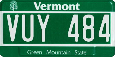 VT license plate VUY484