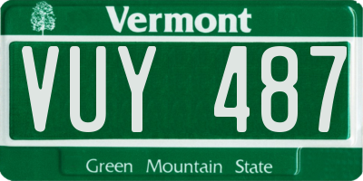 VT license plate VUY487