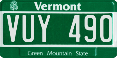 VT license plate VUY490
