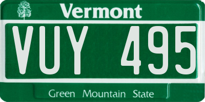 VT license plate VUY495