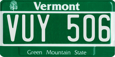VT license plate VUY506