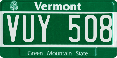 VT license plate VUY508