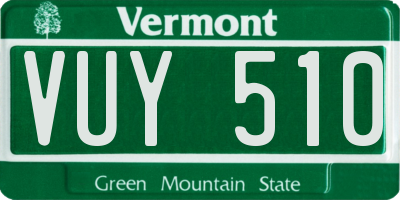 VT license plate VUY510