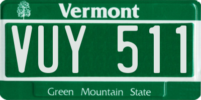 VT license plate VUY511