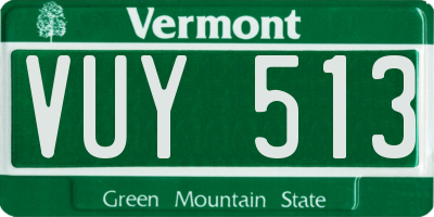 VT license plate VUY513