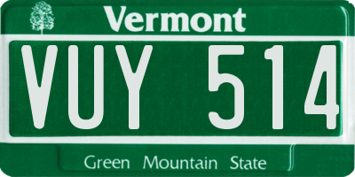 VT license plate VUY514