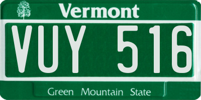 VT license plate VUY516