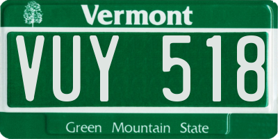 VT license plate VUY518