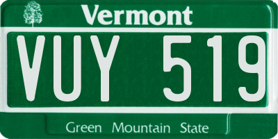 VT license plate VUY519