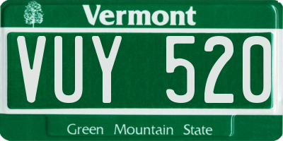 VT license plate VUY520