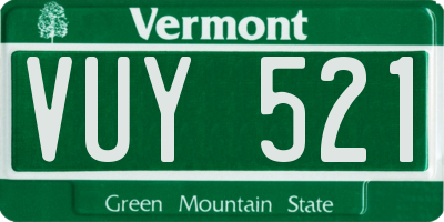 VT license plate VUY521