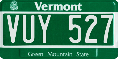 VT license plate VUY527