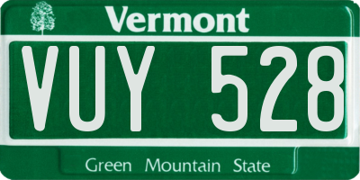 VT license plate VUY528