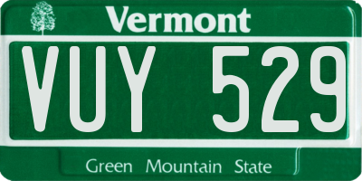 VT license plate VUY529