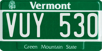 VT license plate VUY530
