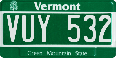 VT license plate VUY532