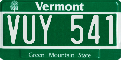 VT license plate VUY541