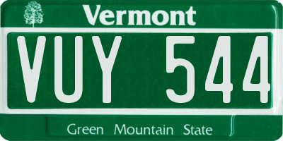 VT license plate VUY544