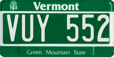 VT license plate VUY552