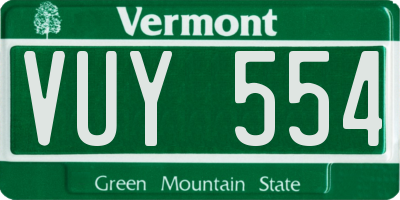 VT license plate VUY554