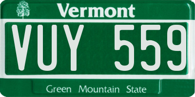 VT license plate VUY559