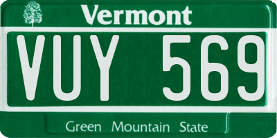 VT license plate VUY569