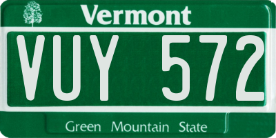 VT license plate VUY572