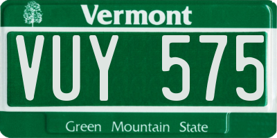 VT license plate VUY575