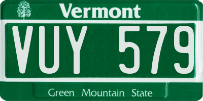 VT license plate VUY579