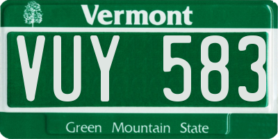 VT license plate VUY583