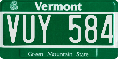 VT license plate VUY584