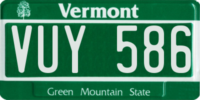 VT license plate VUY586