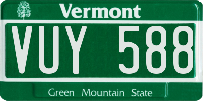 VT license plate VUY588