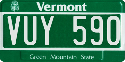 VT license plate VUY590