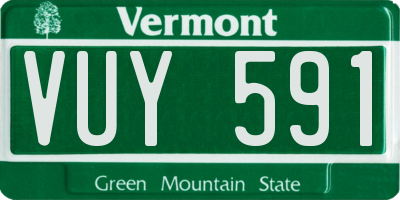 VT license plate VUY591