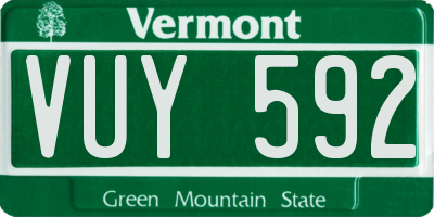 VT license plate VUY592