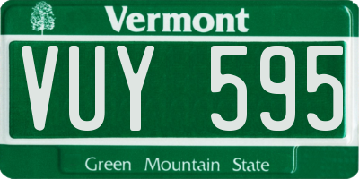 VT license plate VUY595