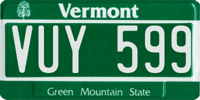 VT license plate VUY599