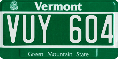 VT license plate VUY604