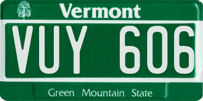 VT license plate VUY606