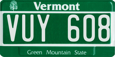 VT license plate VUY608