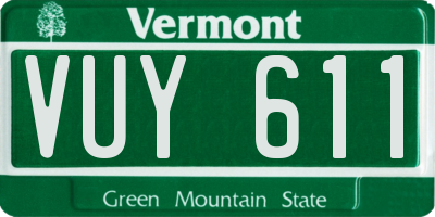 VT license plate VUY611