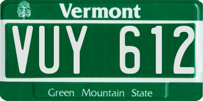 VT license plate VUY612