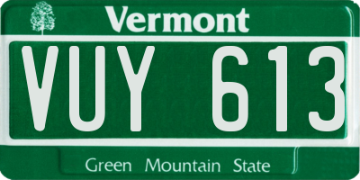 VT license plate VUY613