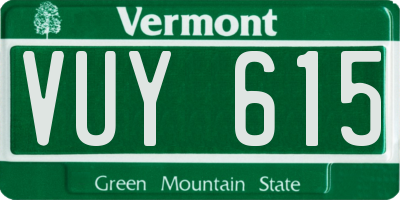 VT license plate VUY615