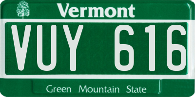 VT license plate VUY616